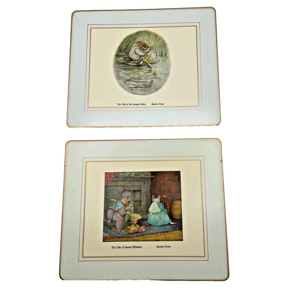 Beatrix Potter Placemats Set of 6 Lady Clare Matador 9.5" x 8" Melamine Cork - Picture 11 of 16